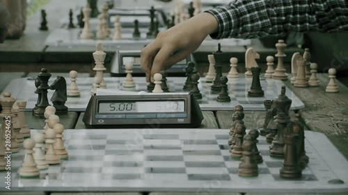 chess tournament in the Park, chess clock, summer day