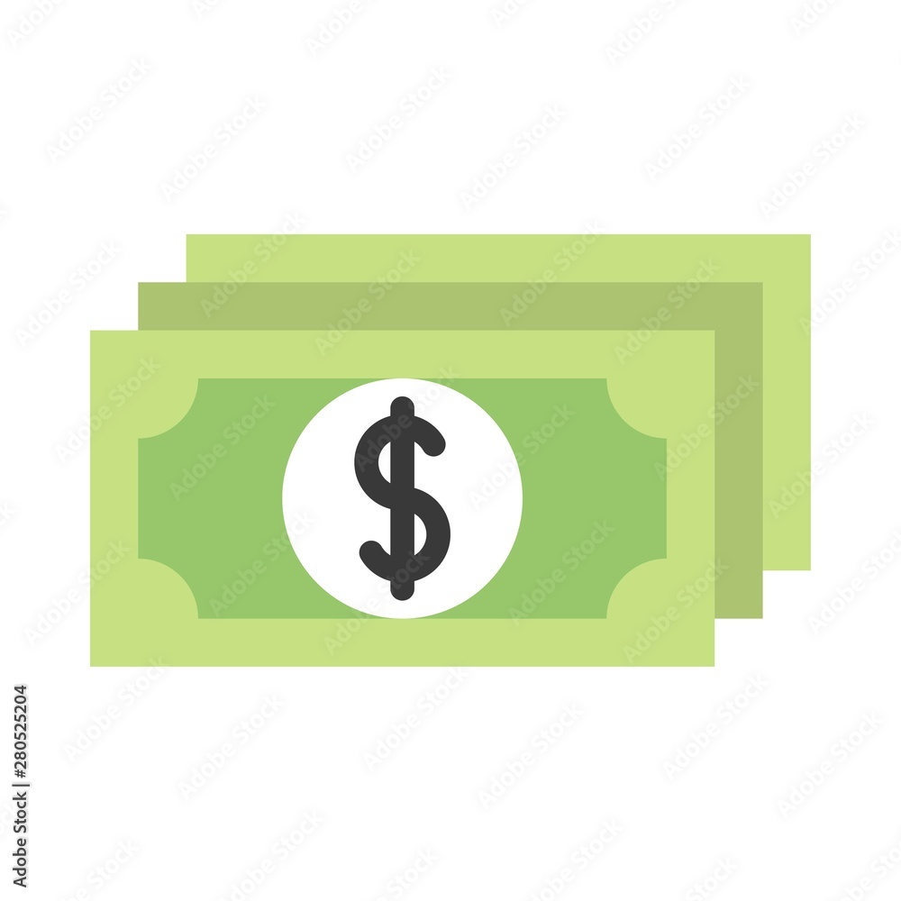 dollar currency cash or saving business flat design icon. dollar currency cash or saving business flat design icon.