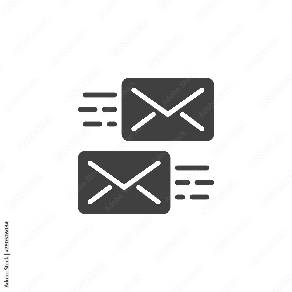 Message sending vector icon. Mail, email filled flat sign for mobile concept and web design. Mailing envelopes glyph icon. Symbol, logo illustration. Vector graphics Message sending vector icon. Mail, email filled flat sign for mobile concept and web design. Mailing envelopes glyph icon. Symbol, logo illustration. Vector graphics