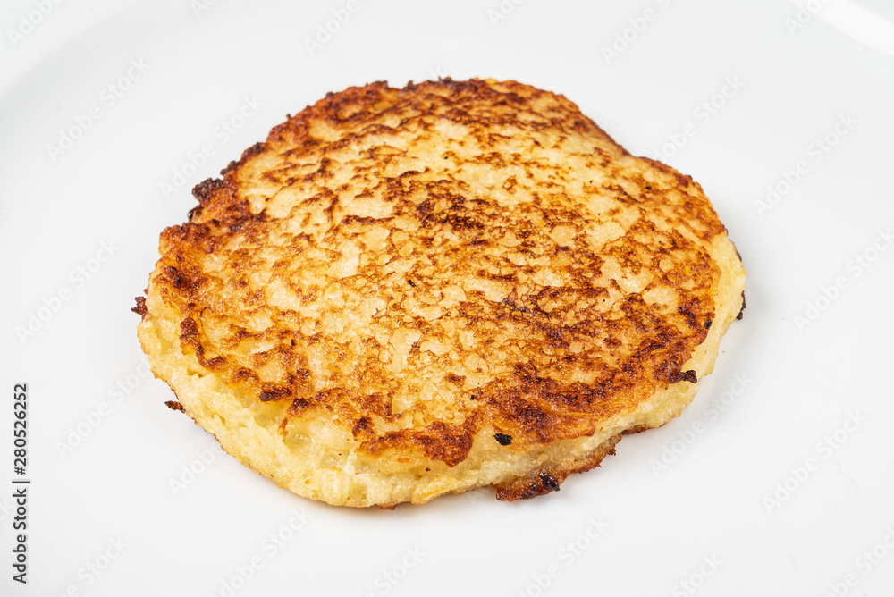 potato pancake on the white plate