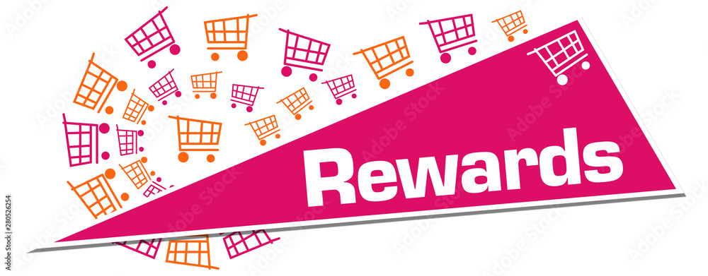 Rewards Pink Orange Shopping Carts Triangle 