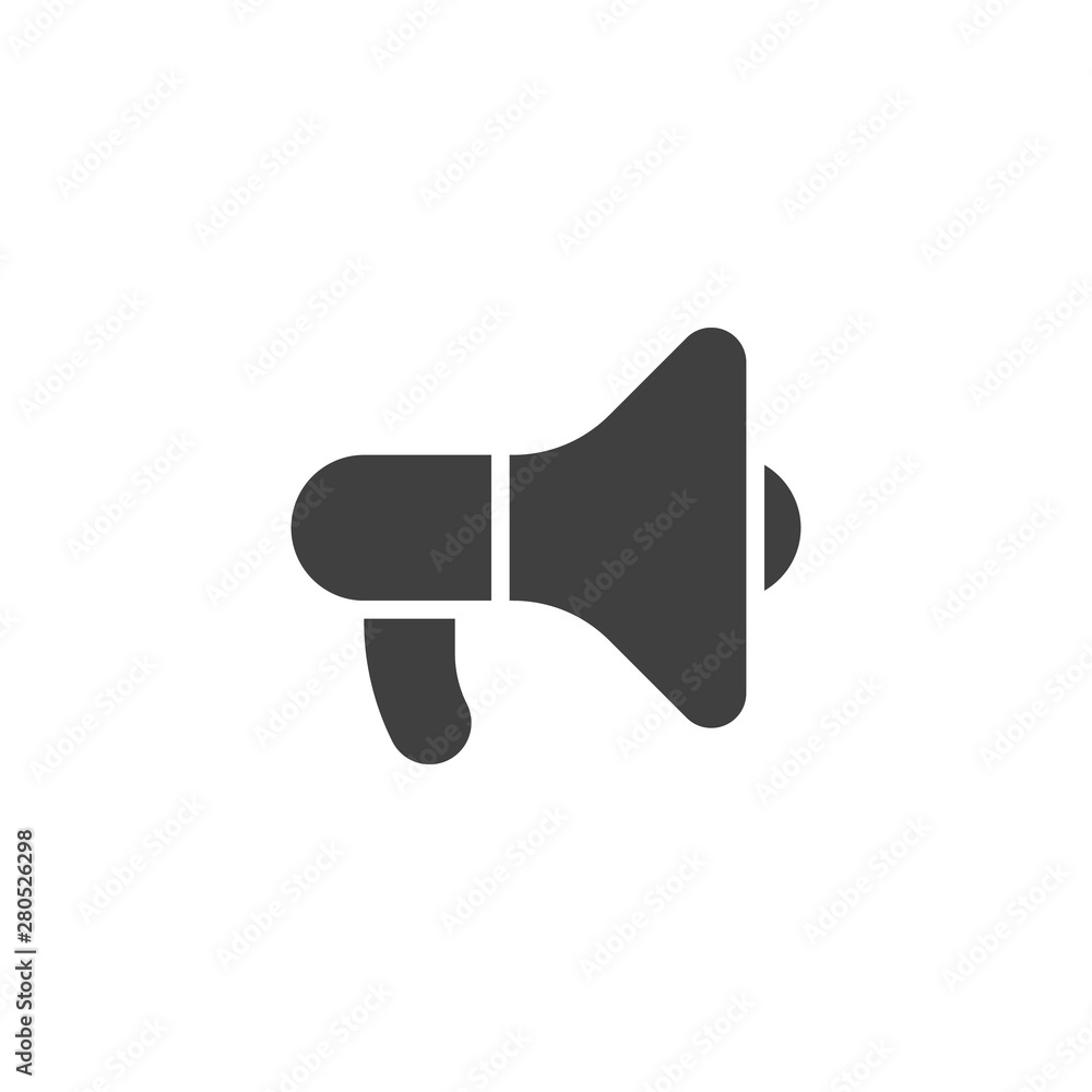 Megaphone Speaker vector icon. Announcement filled flat sign for mobile concept and web design. Loudspeaker glyph icon. Advertising symbol, logo illustration. Vector graphics Megaphone Speaker vector icon. Announcement filled flat sign for mobile concept and web design. Loudspeaker glyph icon. Advertising symbol, logo illustration. Vector graphics