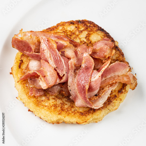 potato pancake on the white plate