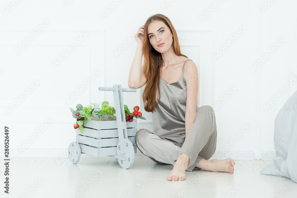 Beautiful portrait of sensual young woman in morning bed Beautiful portrait of sensual young woman in morning bed