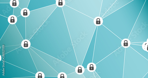 Digital threats chaos connected vector concept