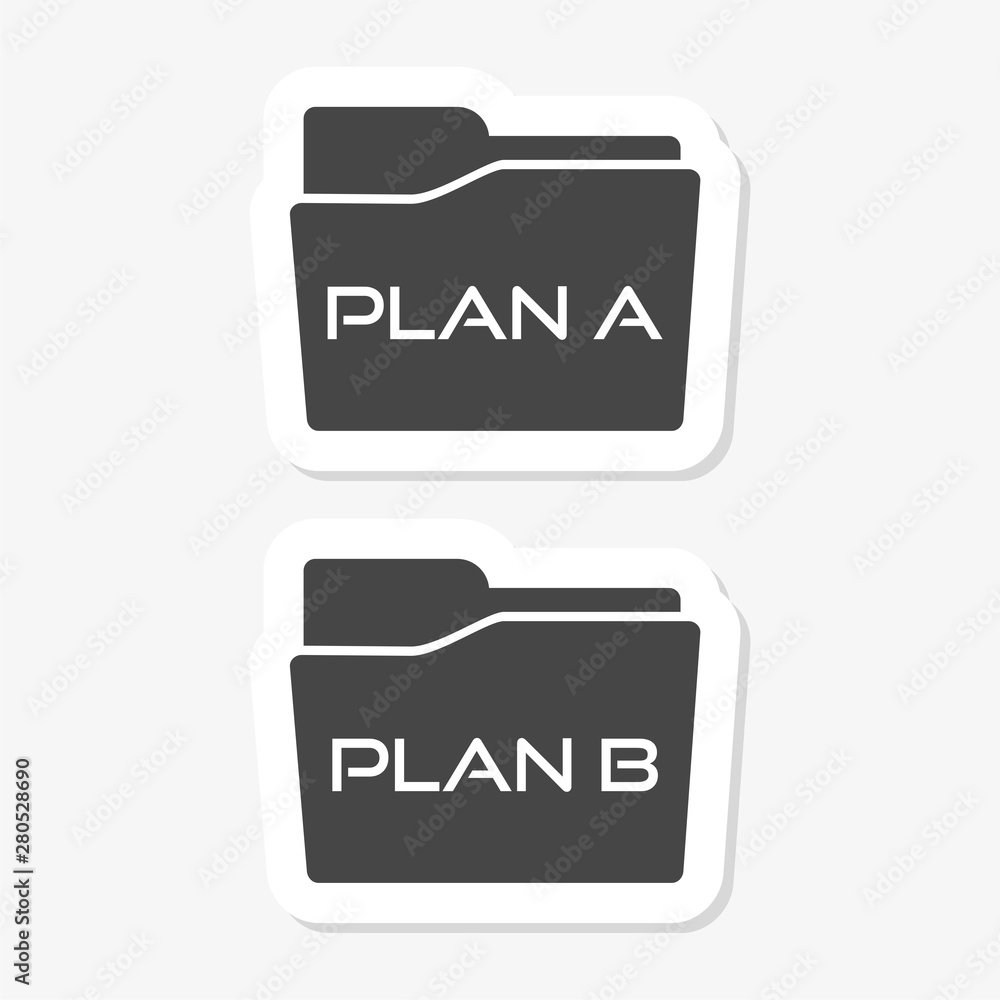 Plan A plan B file folder sticker Stock Illustration Adobe Stock