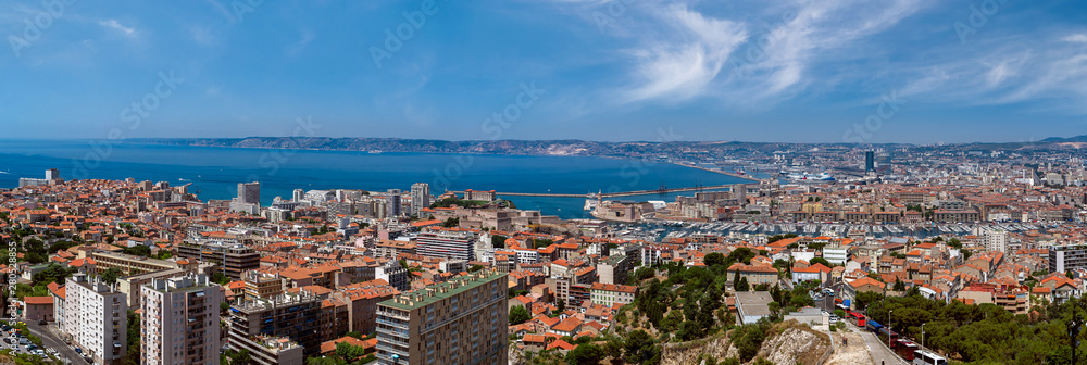 Panorama view of Marseille city