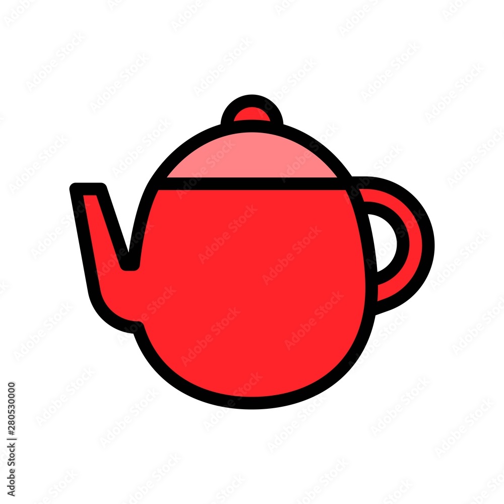 Obraz premium editable stroke icon of hot coffee cup teapot in filled design.
