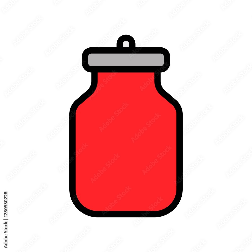 water flask bottle editable outline icon in filled design. water flask bottle editable outline icon in filled design.
