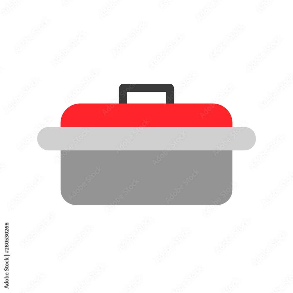 Pot, kitchen utensils restaurant flat design icon. Pot, kitchen utensils restaurant flat design icon.