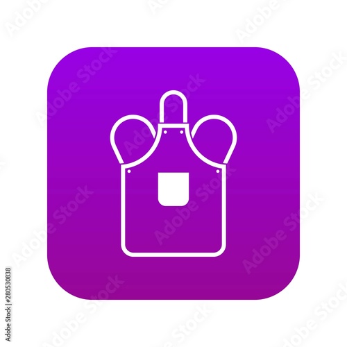 Blacksmiths apron icon digital purple for any design isolated on white vector illustration