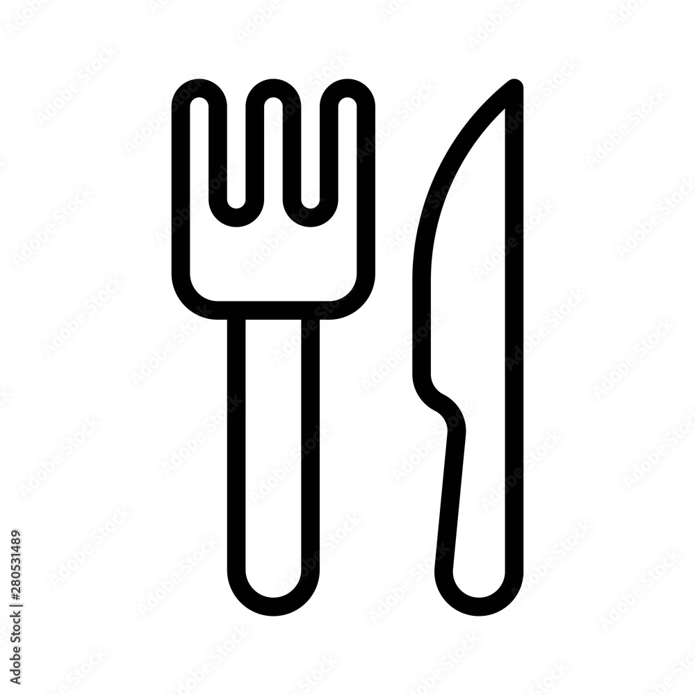 Fork and knife.restaurant editable outline icon Fork and knife.restaurant editable outline icon