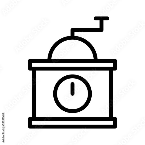 grinder or chopper, restaurant related editable outline icon