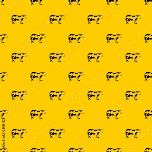 Cow pattern seamless vector repeat geometric yellow for any design