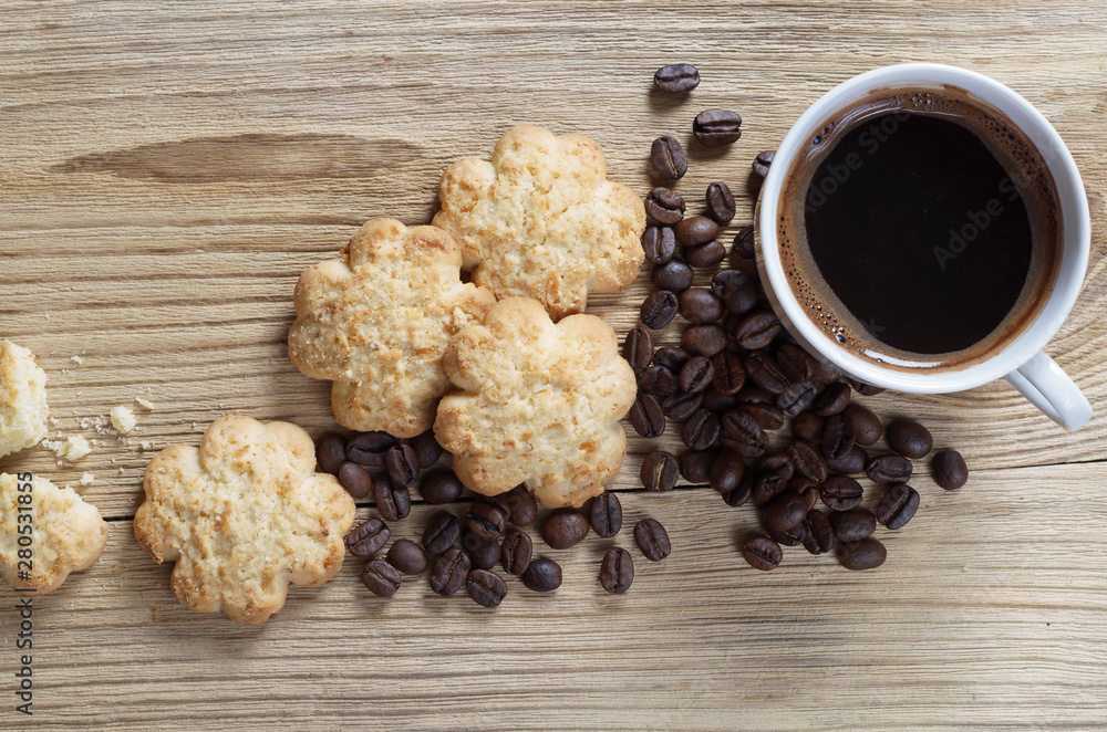 Coffee and shortbread with coconut Coffee and shortbread with coconut