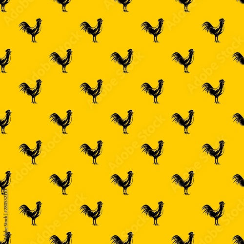 Gallic rooster pattern seamless vector repeat geometric yellow for any design