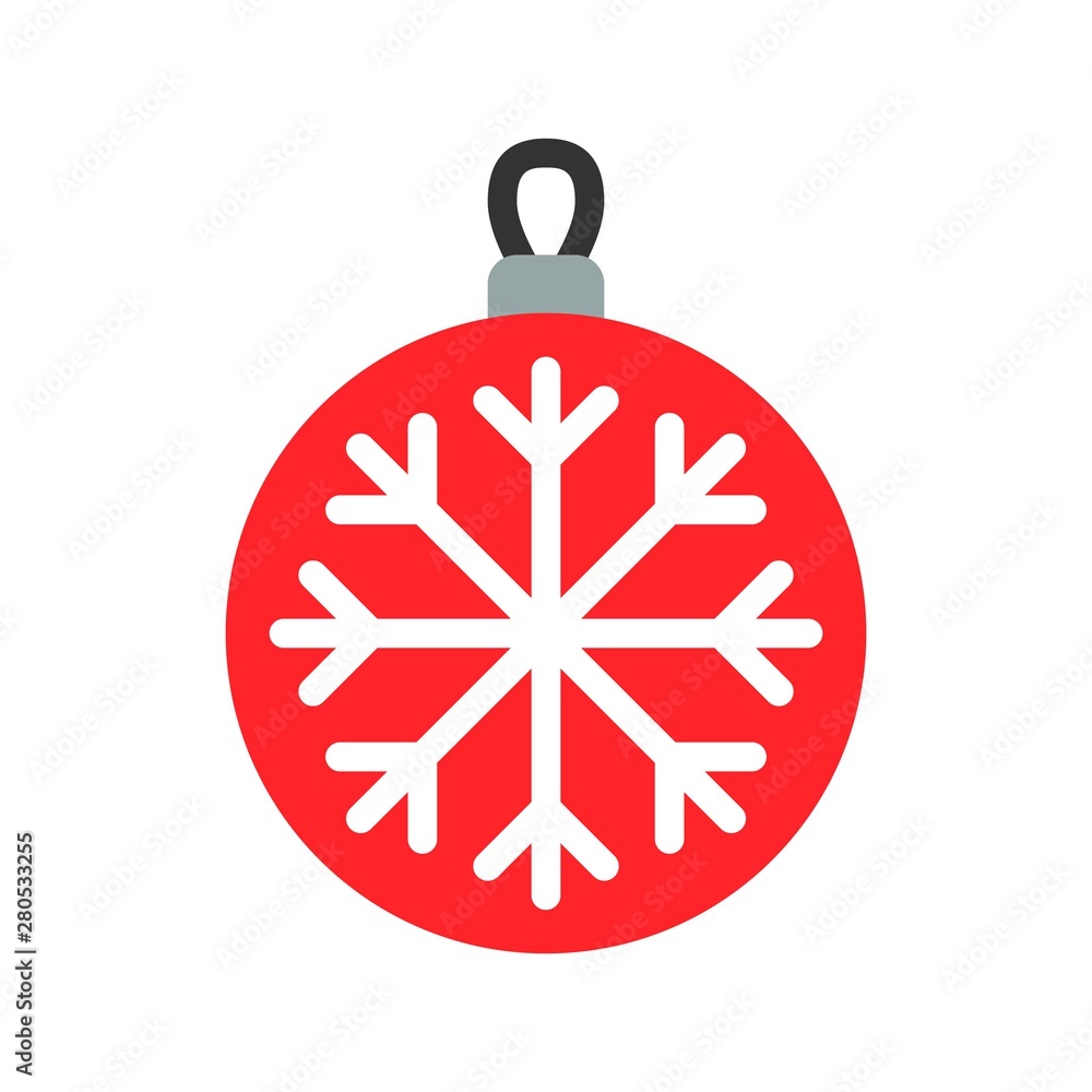 Fototapeta premium snowflake in necklace Xmas flat editable outline icon.