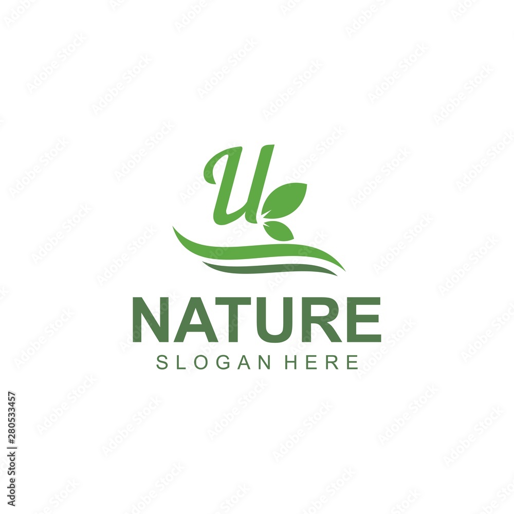 Fototapeta premium Logos of green leaf ecology nature element vector