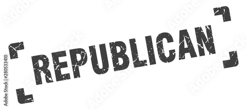 republican stamp. republican square grunge sign. republican