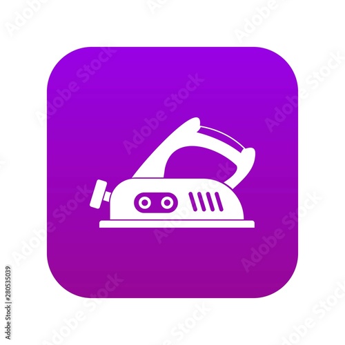 Jack plane icon digital purple for any design isolated on white vector illustration