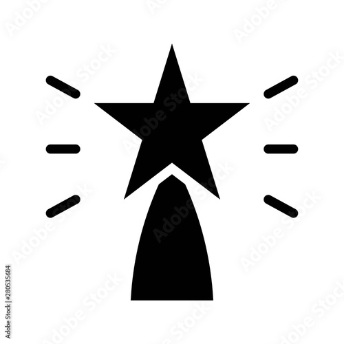 star lightening  Xmas black solid icon.