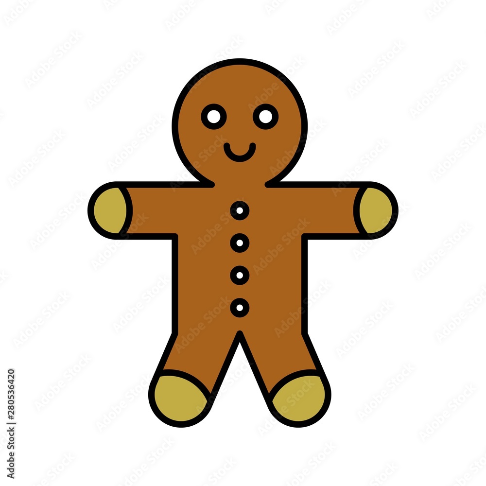 tasty ginger bread meal food Christmas filled editable outline icon. tasty ginger bread meal food Christmas filled editable outline icon.