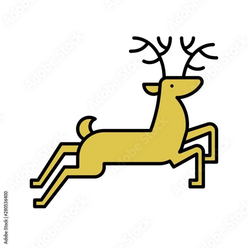 reindeer animal wildlife Christmas filled editable outline icon.