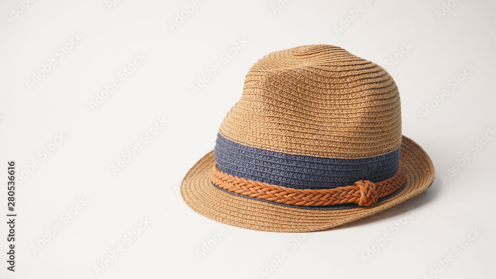 tropical fedora hat isolated on white