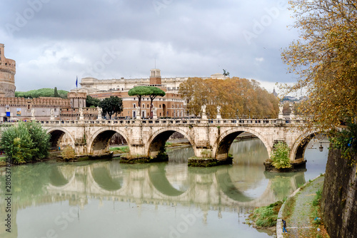 Castel Sant Angelo in a autumn day in Rome, Italy