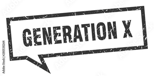 generation x sign. generation x square speech bubble. generation x