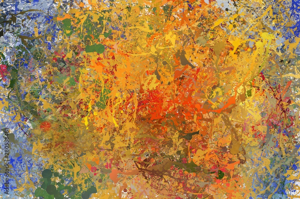Drip abstract painting. Modern American style of painting. Style of drip painting. Expressionism pattern. Drip abstract painting. Modern American style of painting. Style of drip painting. Expressionism pattern.