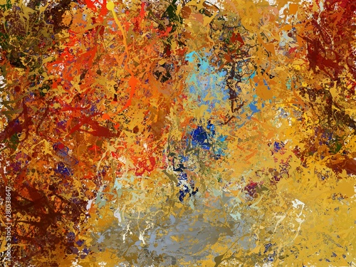 Drip abstract painting. Modern American style of painting. Style of drip pain...