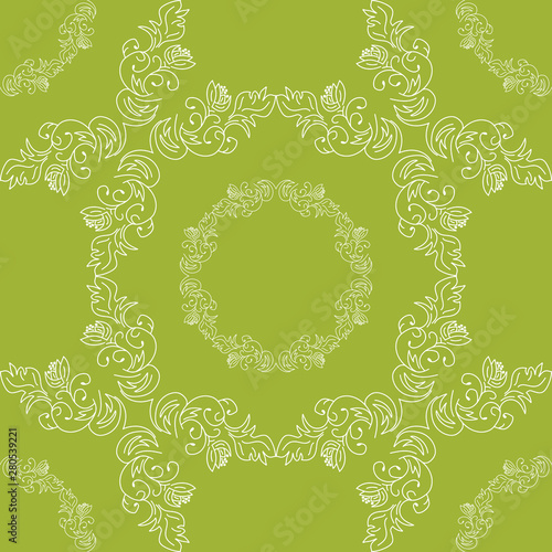 seamless geometric abstract pattern with floral motive
