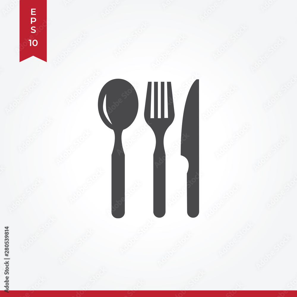 Restaurant eating tools vector icon in modern style for web site and mobile app Restaurant eating tools vector icon in modern style for web site and mobile app