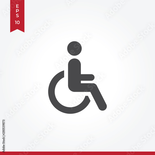 Disabled vector icon in modern style for web site and mobile app