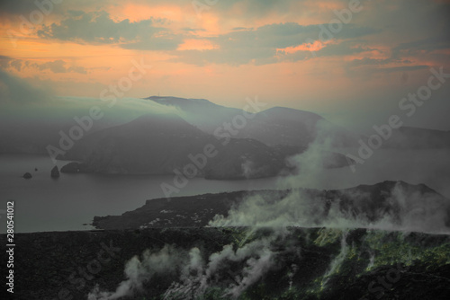 panoramic view of the islands and volcano Sicily © vincenzo