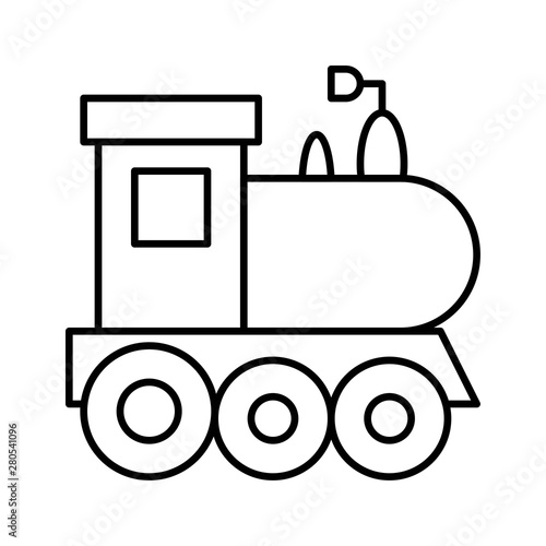 transportation railway train journey Christmas editable outline icon.