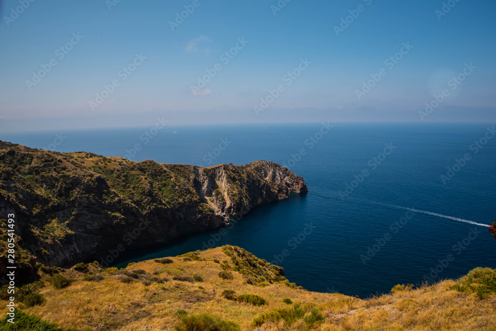 panoramic view of the islands and volcano Sicily