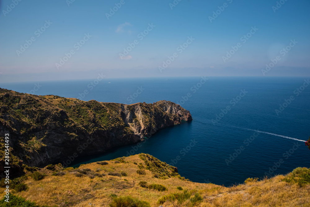 panoramic view of the islands and volcano Sicily panoramic view of the islands and volcano Sicily