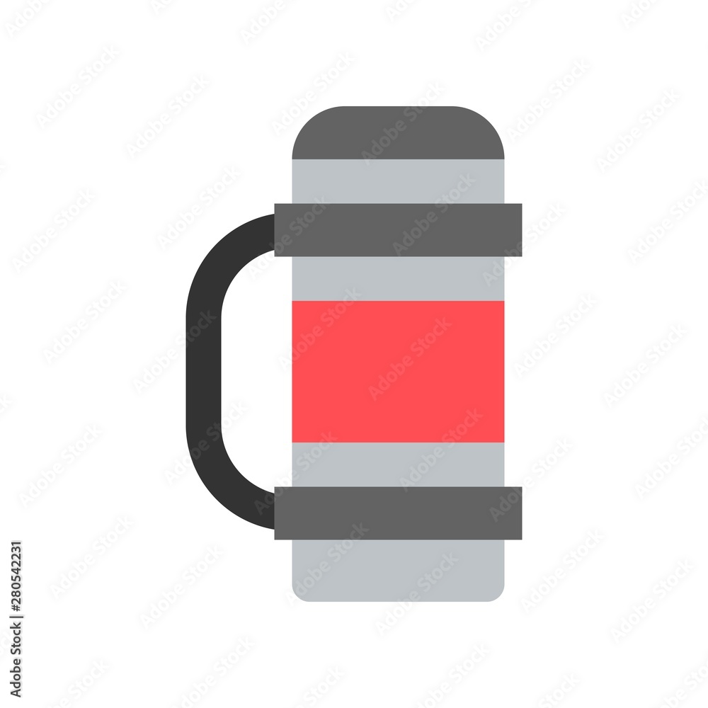 hot mug flask for traveling flat design icon hot mug flask for traveling flat design icon