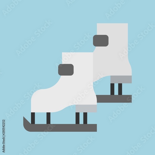skidding warm leather shoes winter flat design icon.
