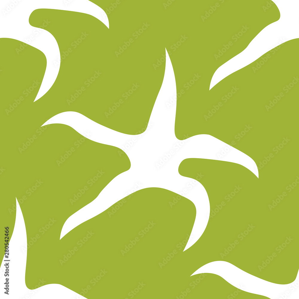 Geometric seamless pattern with silhouette of dancing starfish Geometric seamless pattern with silhouette of dancing starfish