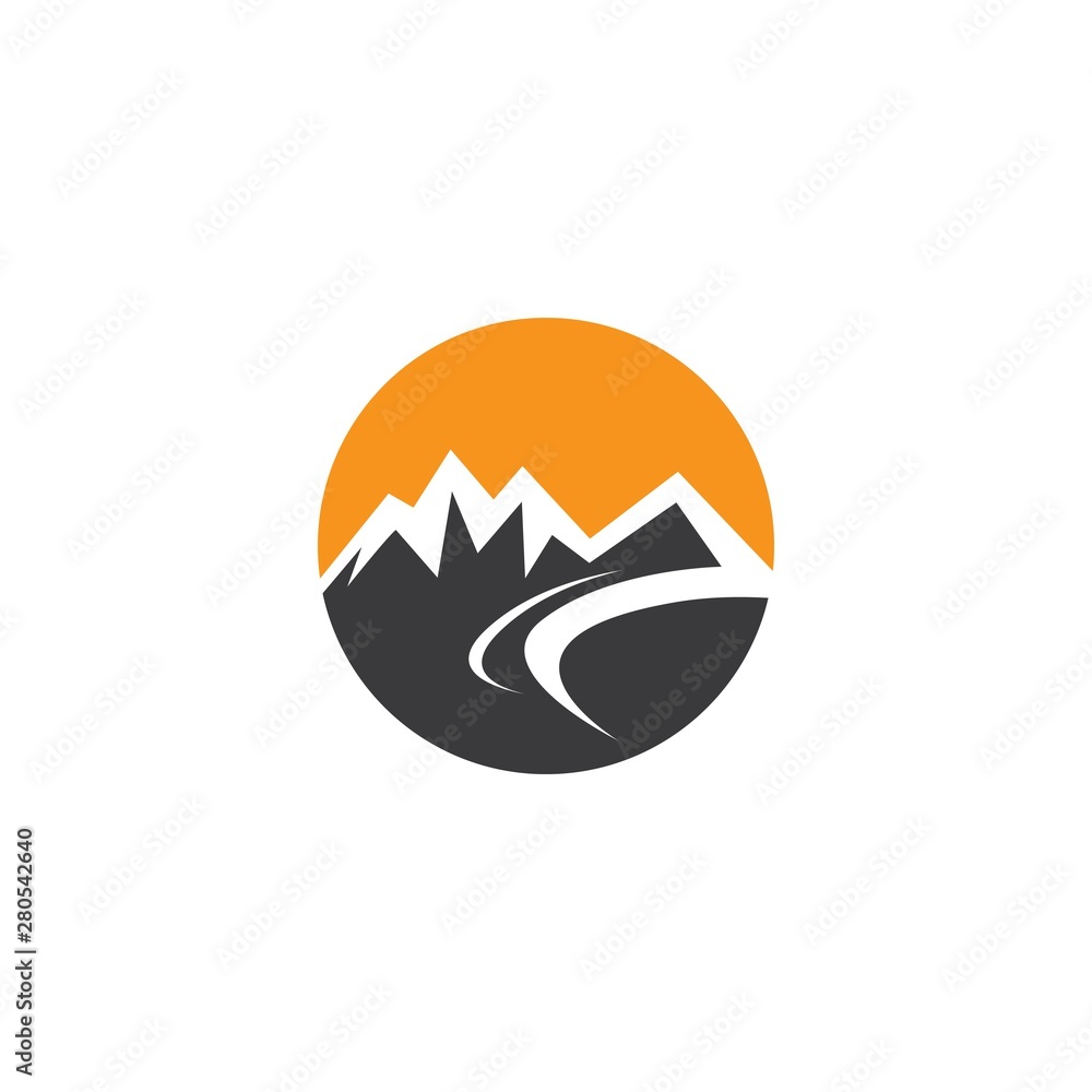 Mountain logo template vector icon illustration
