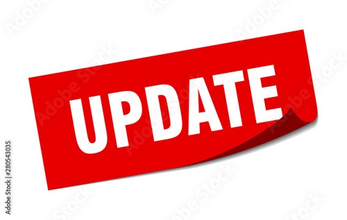 update sticker. update square isolated sign. update