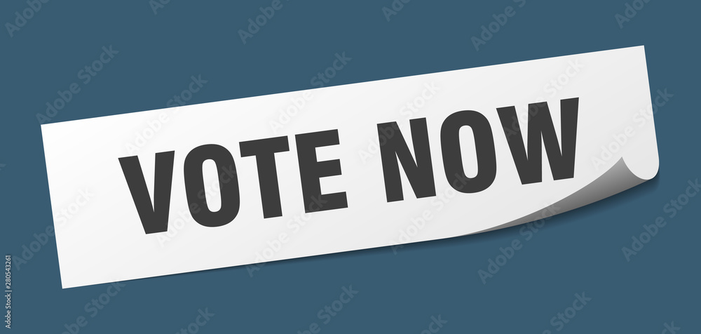 vote now sticker. vote now square isolated sign. vote now