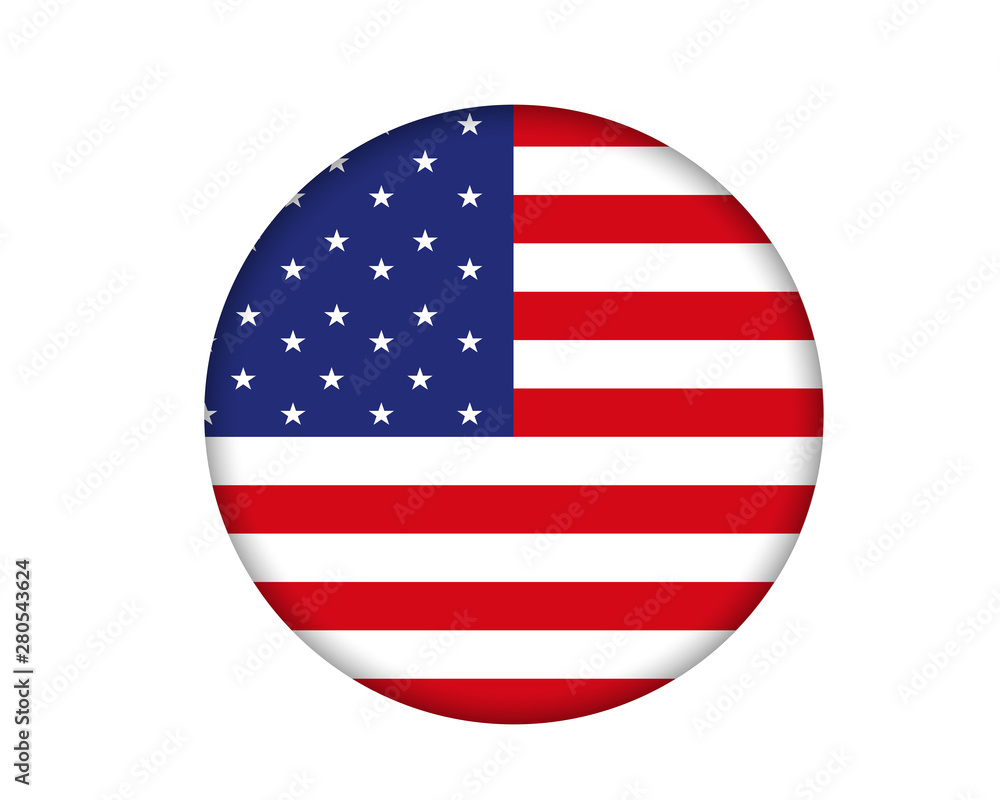 American flag on white. round, square and star-shaped.Vector EPS 10. American flag on white. round, square and star-shaped.Vector EPS 10.