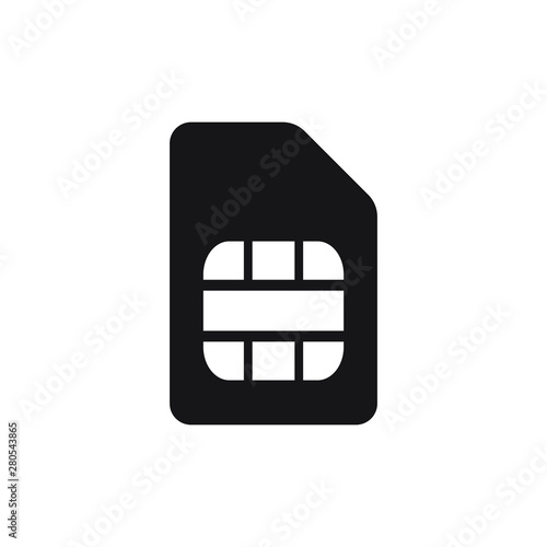 Sim card vector icon. Sim card icon symbol. Sim card - mobile slot icon. Mobile Cellular Phone Sim Card Chip Isolated on Background