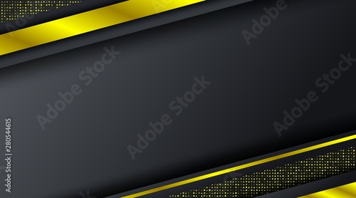 Abstract Black Gold Frame Tech Glowing Elegant Luxury Design Background Template