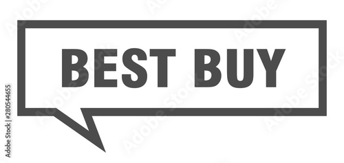 best buy sign. best buy square speech bubble. best buy