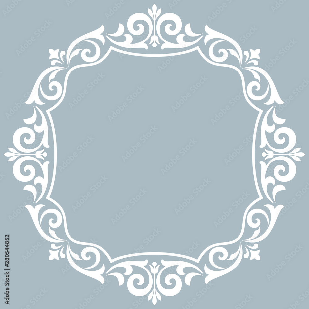 Decorative frame Elegant vector element for design in Eastern style, place for text. Floral blue border. Lace illustration for invitations and greeting cards Decorative frame Elegant vector element for design in Eastern style, place for text. Floral blue border. Lace illustration for invitations and greeting cards